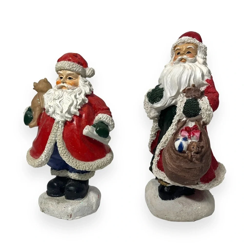 Santa Resin Figurines Lot of 2 Father Christmas Greenbrier‎ International Decor